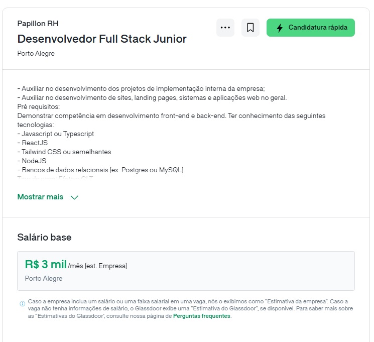 Vaga para programador Jr.