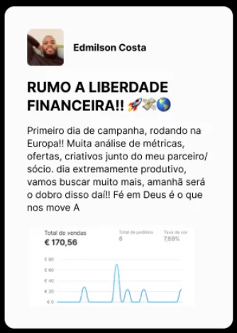 Depoimentos de alunos do Curso Contra Entrega Do Zero Aos 10K Europa.