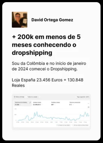 Depoimentos de alunos do Curso Contra Entrega Do Zero Aos 10K Europa.