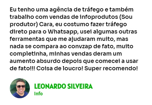 Depoimentos de clientes do Convzap.