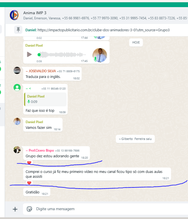 Resultados de alunos do Curso Anima AI.