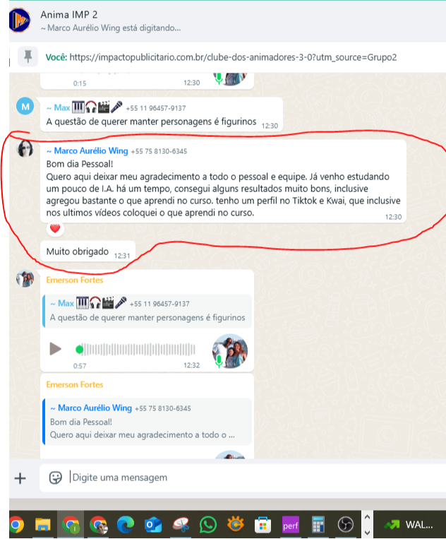 Resultados de alunos do Curso Anima AI.