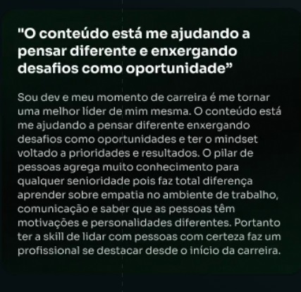 Depoimentos de alunos do Curso First Lead.
