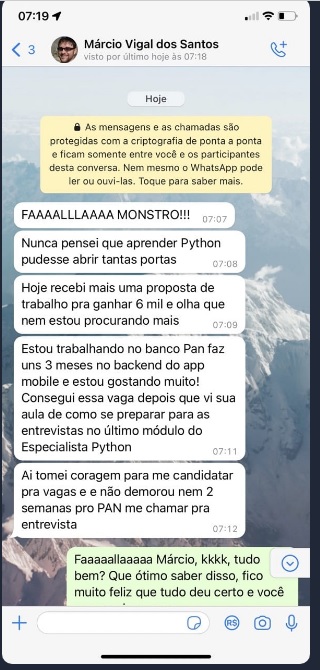 Resultado do Márcio. Aluno do Flet 360.